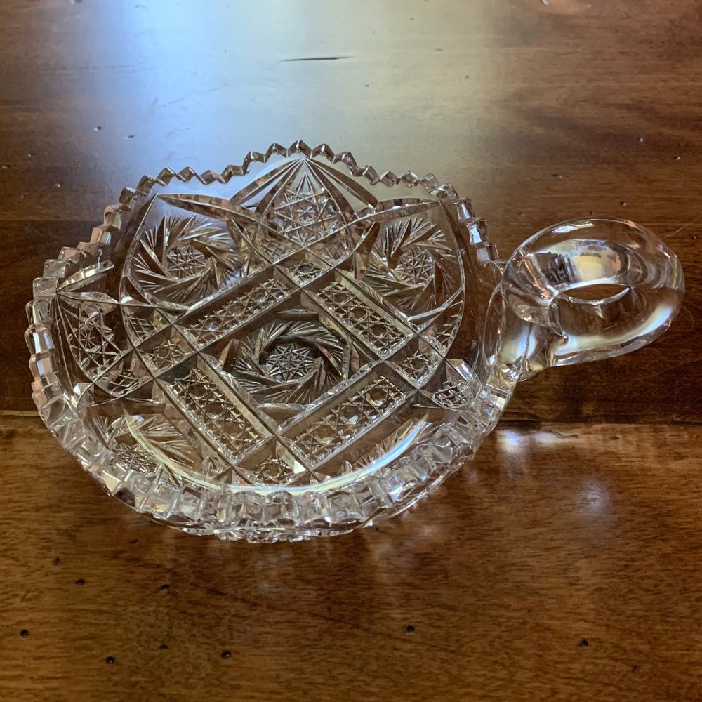 Antique American Brilliant Cut Glass Nappy Bowl